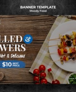 西餐厅横幅模板设计PSD