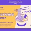 日式拉面手绘横幅设计