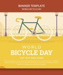 自行车运动手绘横幅模板