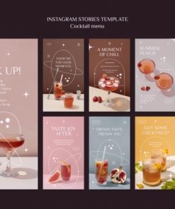 鸡尾酒菜单模板设计PSD
