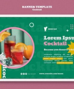 鸡尾酒菜单横幅模板设计