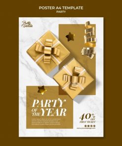 豪华金色派对海报PSD