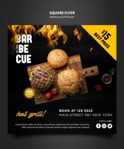 美味汉堡方形海报设计
