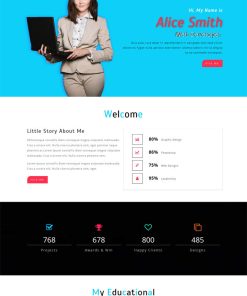 蓝色笔记本网站模板