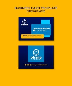 蓝色系商务名片模板设计