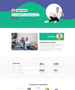 自由工作者求职简历网页模板
