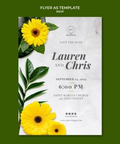 花卉装饰请柬模板设计