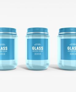 蓝色玻璃瓶样机模板