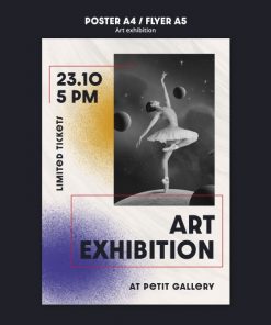 美术馆展览垂直海报模板