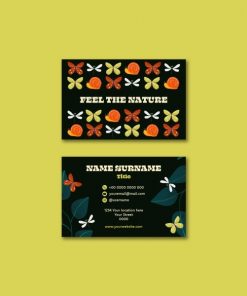 自然横向名片模板PSD