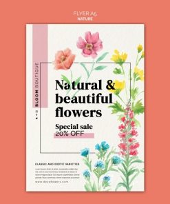 花卉市场特价促销海报