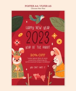 2023新年卡通海报设计PSD