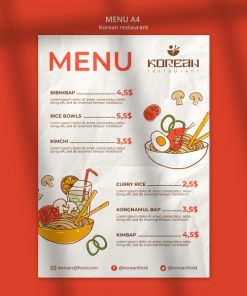 韩式餐厅菜单模板设计PSD