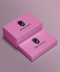 粉色名片样机模板PSD