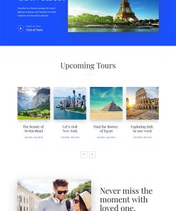 蓝色简洁旅游专题模板