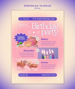 生日庆祝海报模板PSD