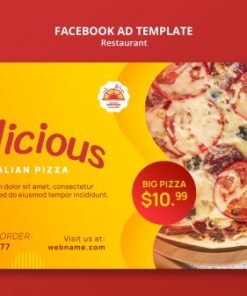 美味食品披萨店横幅模板