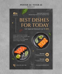 美食餐厅海报模板源文