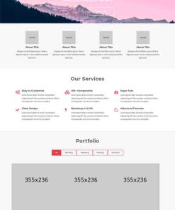 粉红色Bootstrap4框架模板