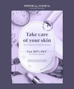 薰衣草护肤品海报模板设计