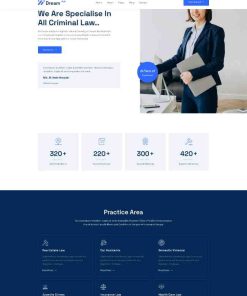 蓝色极简风格律师事务所网站模板