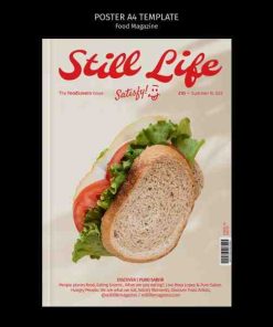 美味三明治杂志封面模板