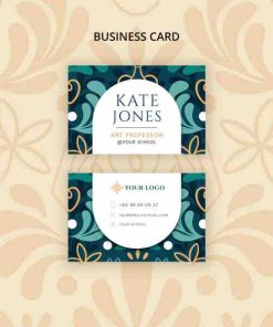 艺术花纹名片PSD模板