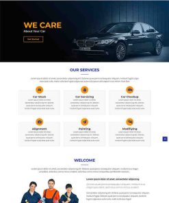 蓝色汽车修理公司网站模板