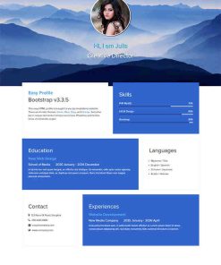 蓝色个人技能介绍简历模板