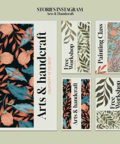 艺术手工插画宣传卡片模板