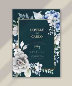 花卉装饰婚礼邀请函模板