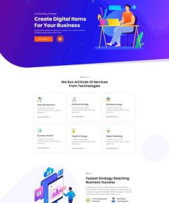 蓝色风格数字项目设计服务网站模板