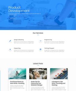 蓝色大气背景开发者网页模板