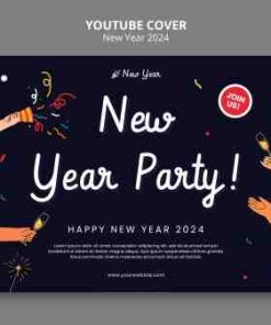 2024新年手绘插图横幅模板