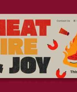 美味BBQ宣传横幅模板设计