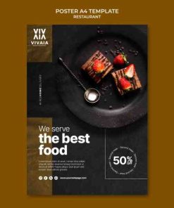 美食餐厅海报模板PS