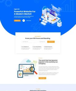 蓝色风格数字搜索引擎优化网站模板