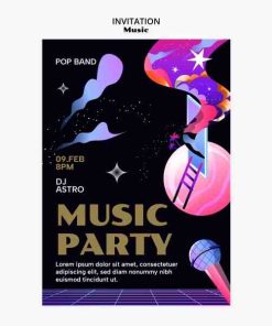 音乐节竖版海报PSD模板