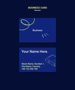 蓝色极简风格商务名片模板