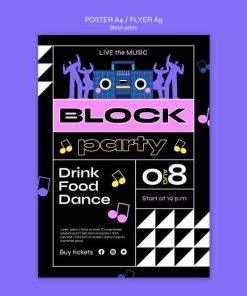 街区社区派对PSD海报模板