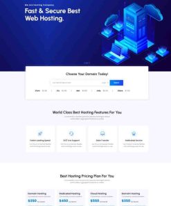 蓝色风格虚拟主机服务公司网站模板