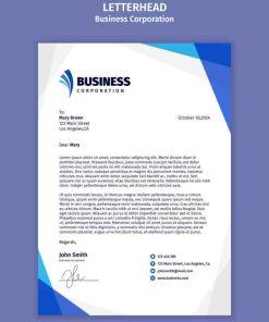 蓝色几何商务办公信纸PSD源文件