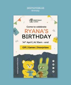 生日邀请A5模板源文件
