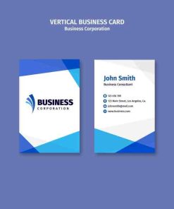 蓝色几何商务风格名片模板