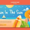 夏日主题登录页PSD分层素材