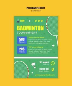 羽毛球招生折扣优惠传单设计