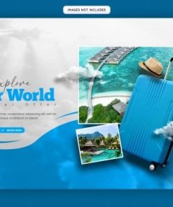 旅行度假主题折扣横幅PS素材