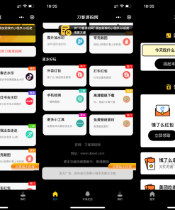 黑色简约多功能工具箱去水印外卖流量主小程序源码