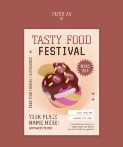 美味巧克力冰淇淋传单A5模板