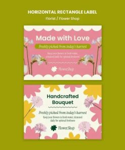 花店宣传介绍卡片A5模板设计